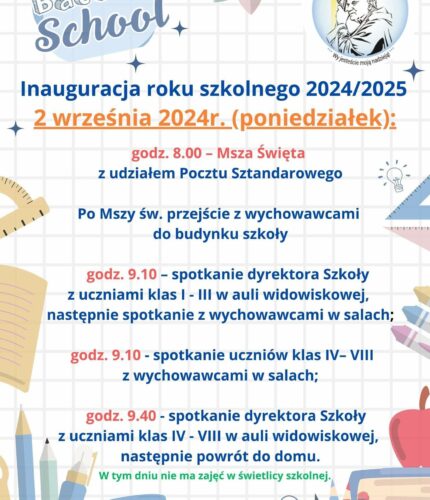 Inauguracja roku szkolnego