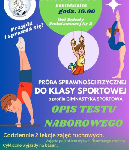 Test naborowy do I klasy